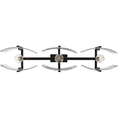 Aenon 3 Light 40.5 inch Matte Black Linear Pendant Ceiling Light